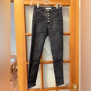 Topshop Charcoal Straight Leg Jeans